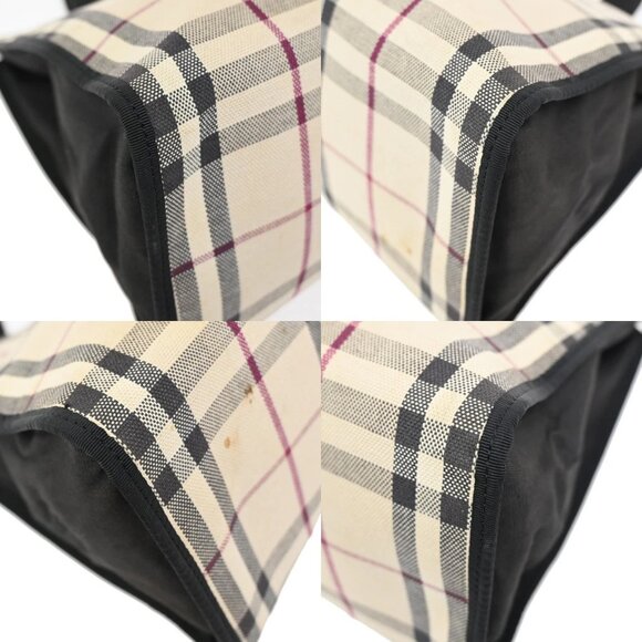 BURBERRY Logo Nova Check Hand Tote Bag Canvas Leather Beige Black 05KA814 - Picture 7 of 16